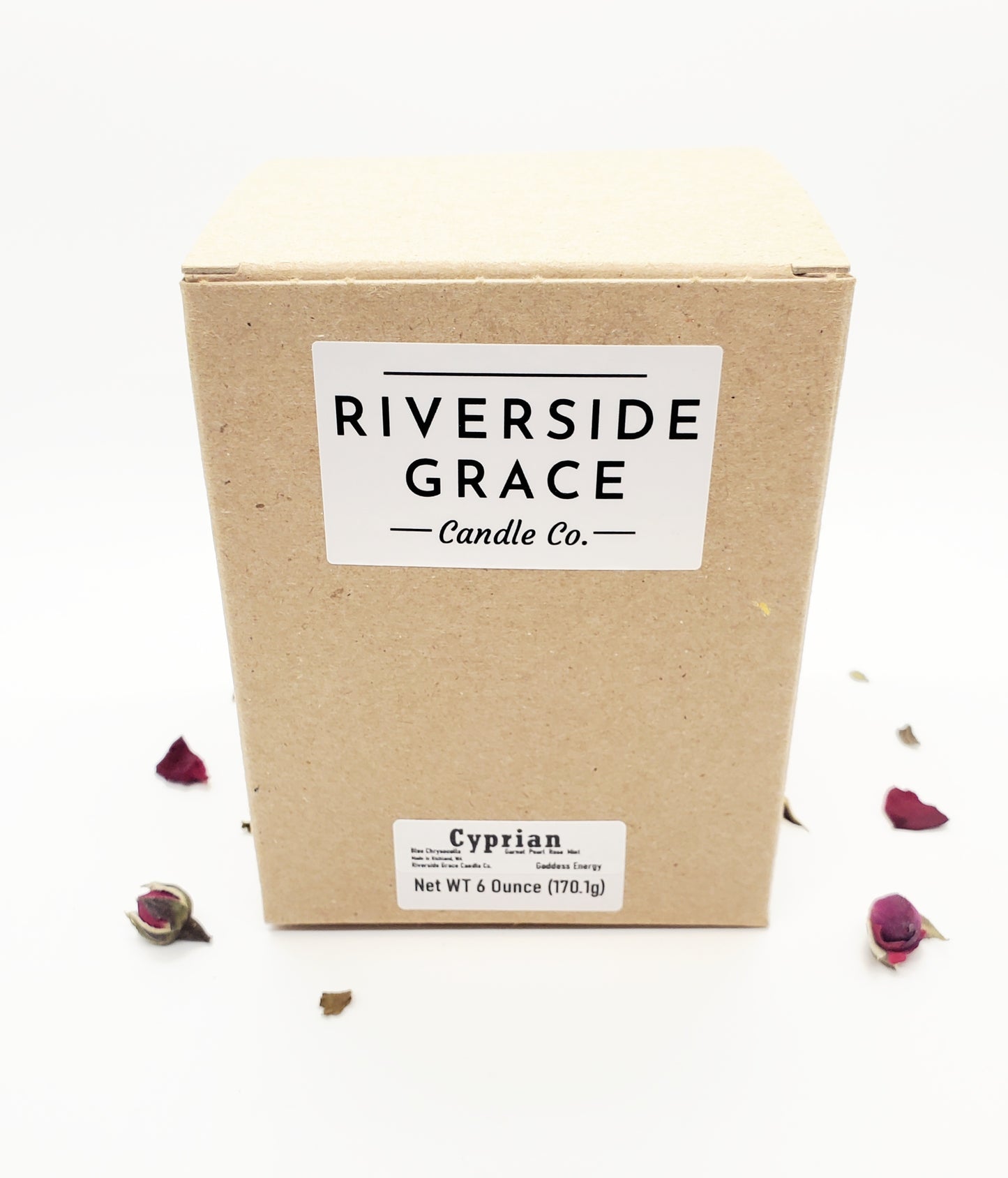 Cyprian Crystal Candle (6 oz) - Goddess Energy & Empowerment