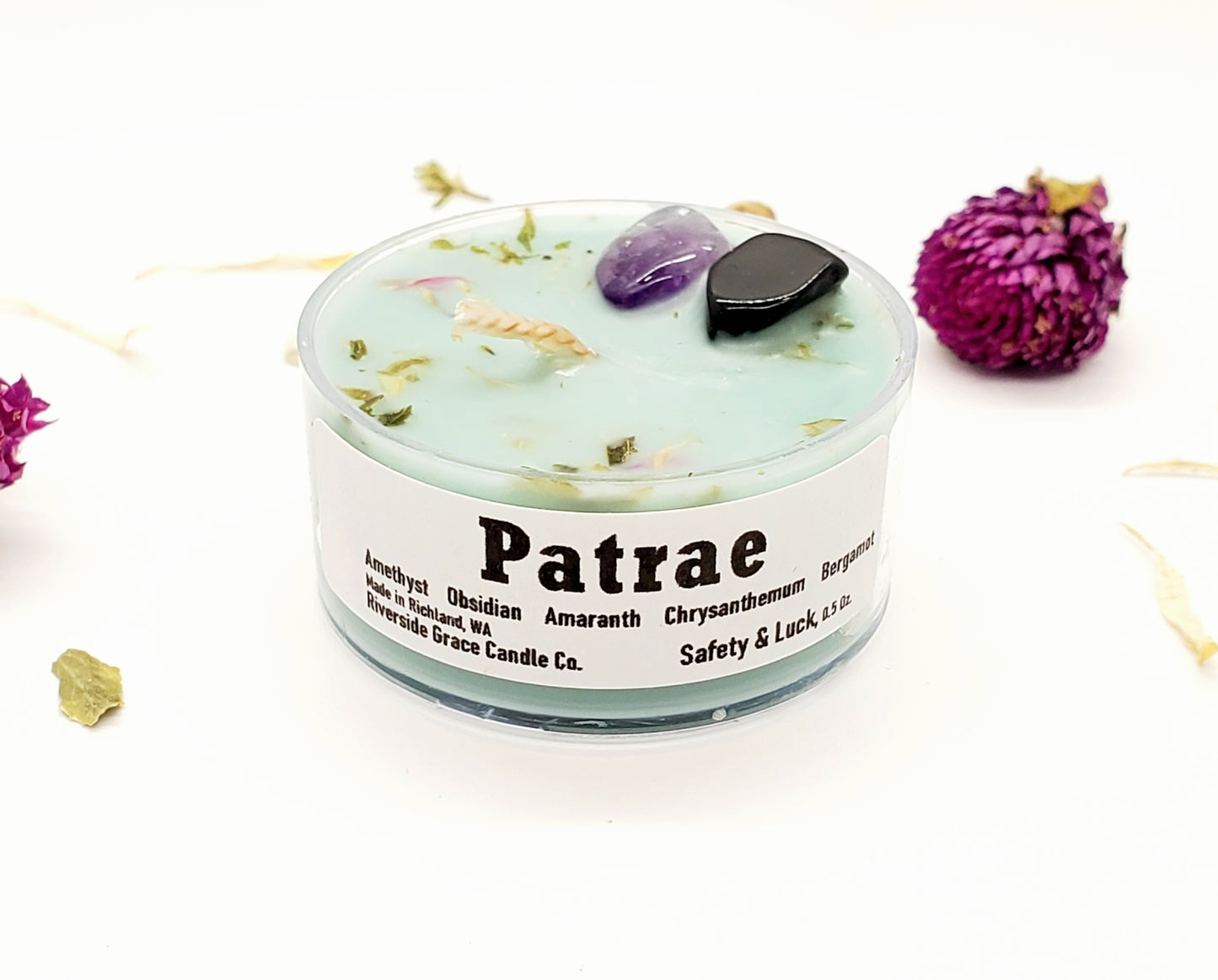 Patrae Crystal Tealight (0.5 oz) - Safety & Luck