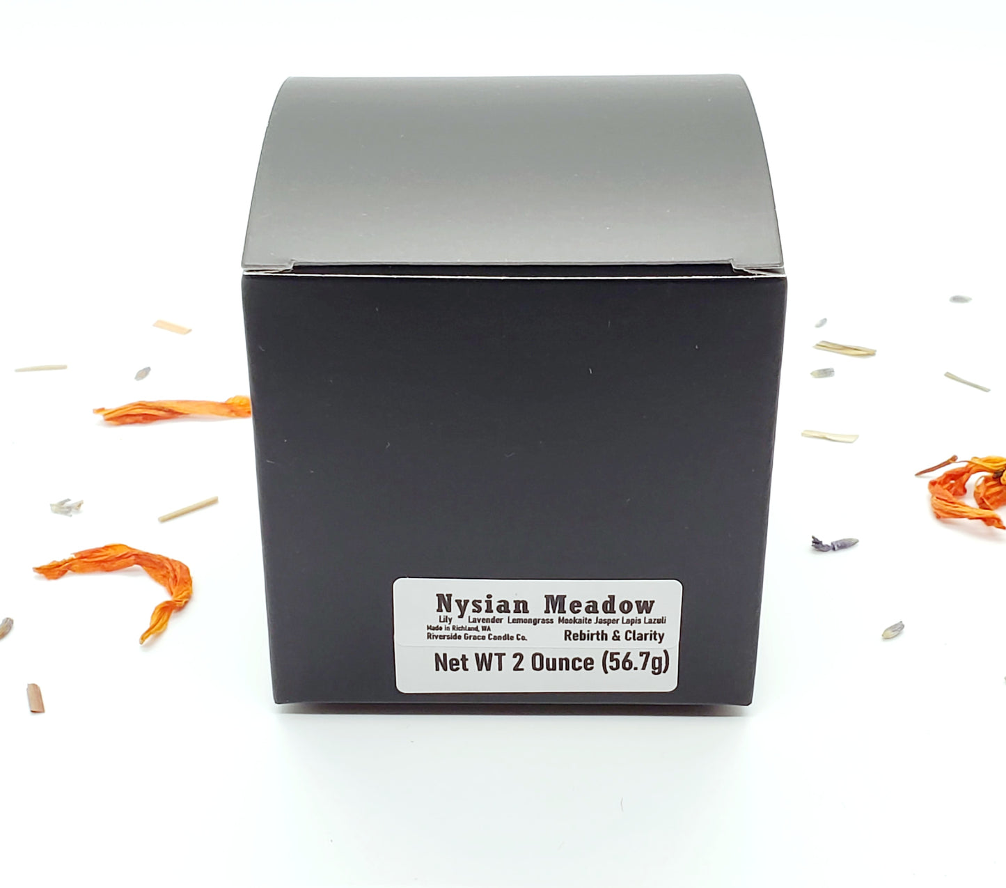Rebirth & Clarity - Nysian Meadow Crystal Candle, 2 Oz. Glass Votive