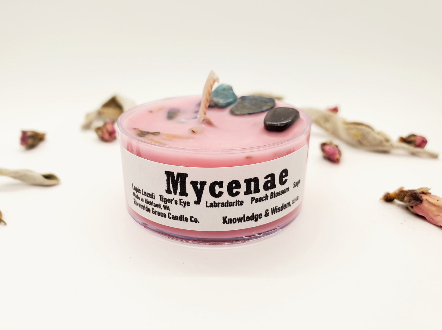 Mycenae Crystal Tealight (0.5 oz) - Knowledge & Wisdom
