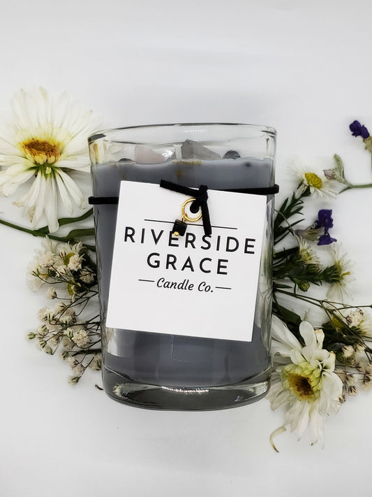 Calm & Soothe - Highland Velvet Crystal Candle, 6 Oz. Glass Tumbler