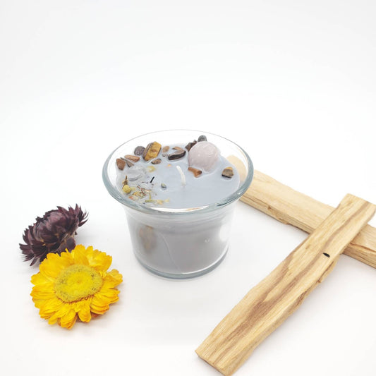 Calm & Soothe - Highland Velvet Crystal Candle, 2 Oz. Glass votive
